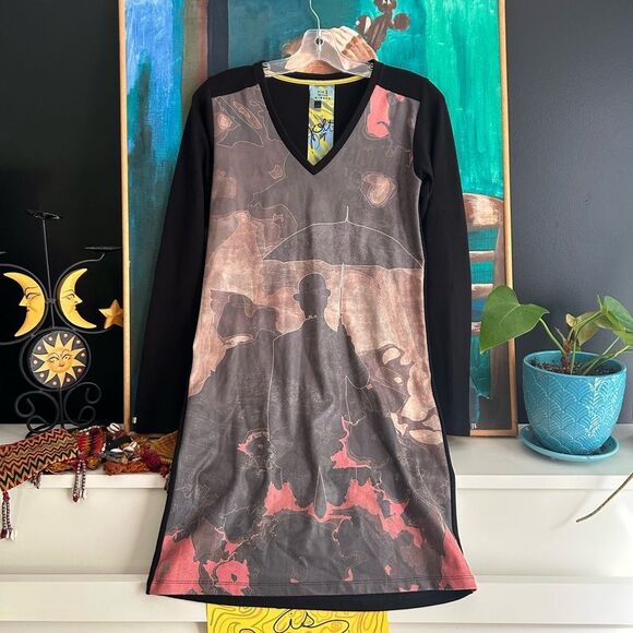 Volt Design Artistic V-Neck Long Sleeve Dress Size 1 - Picture 1 of 16